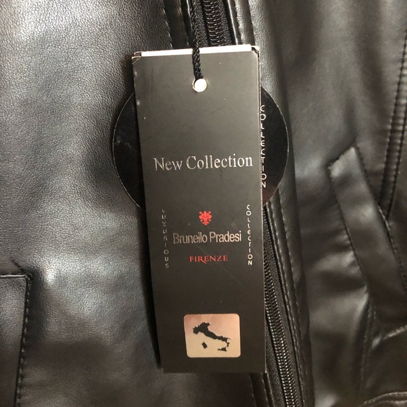 Italian Leather blazer; Florence by - Brunello Pradeshi black soft lambs… - Picture 3 of 10